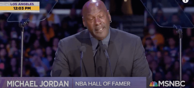 NBA hall-of-famer Michael Jordan speaking on MSNBC.